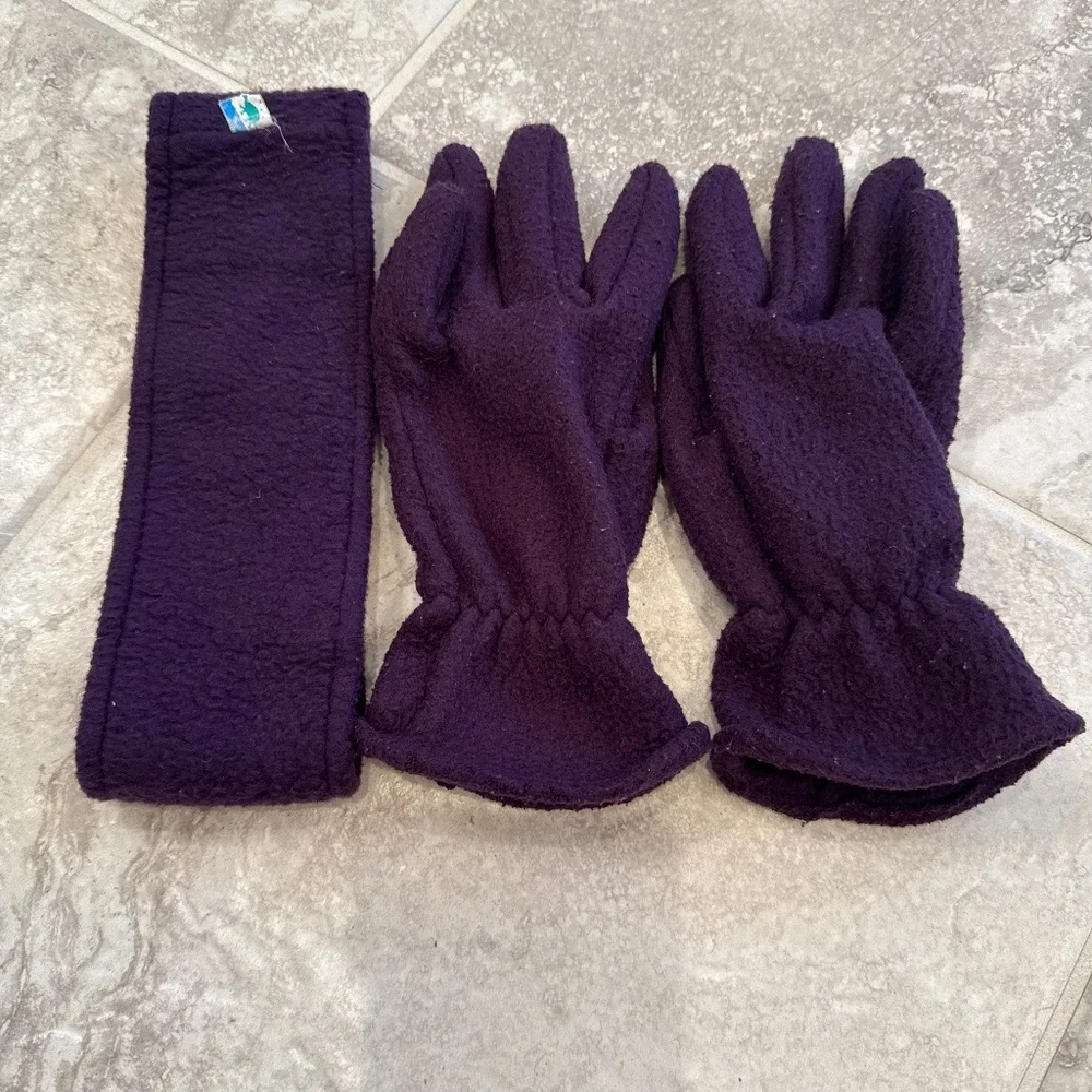 Fleece headband and glove set
